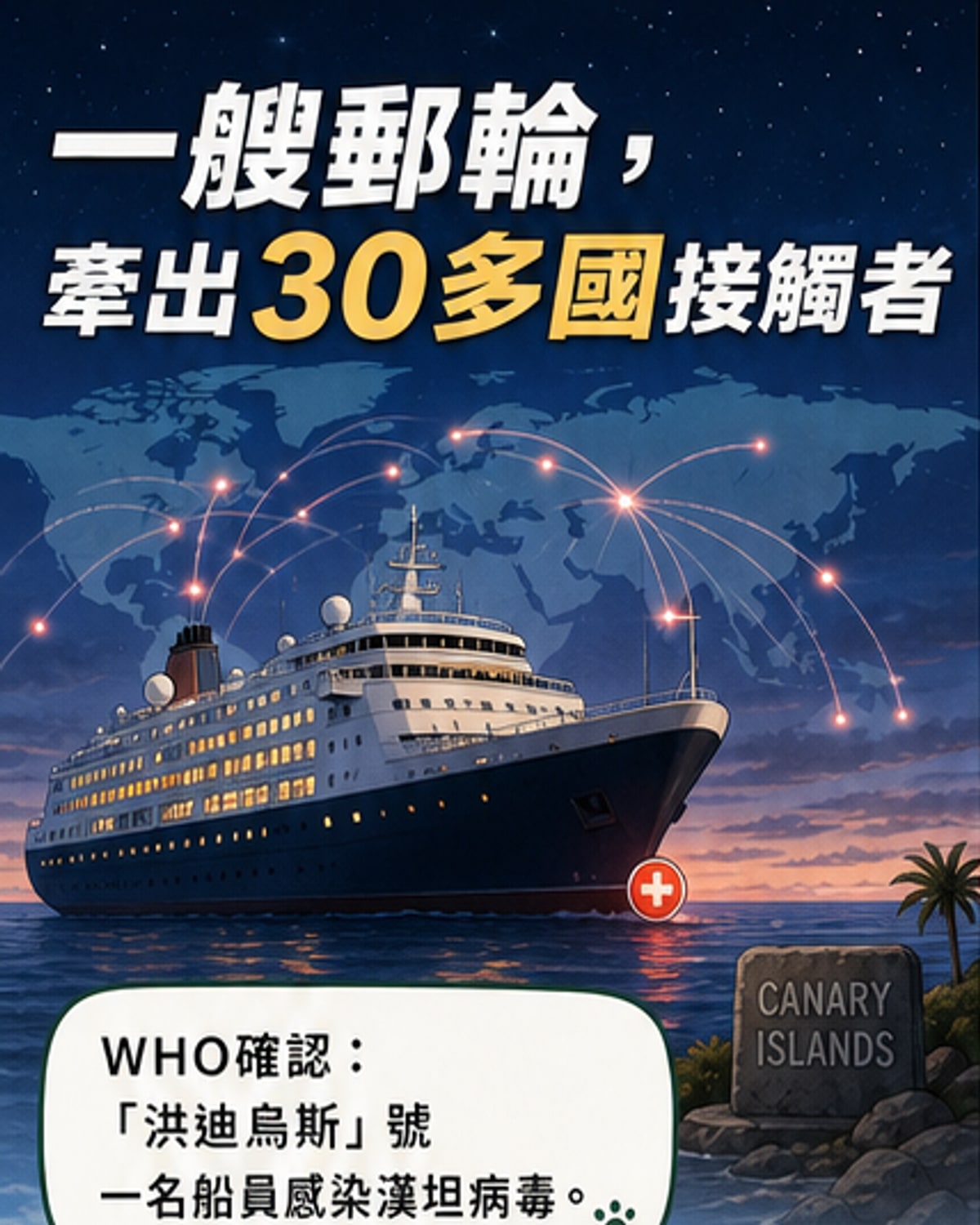 郵輪爆發漢坦病毒 全球警戒