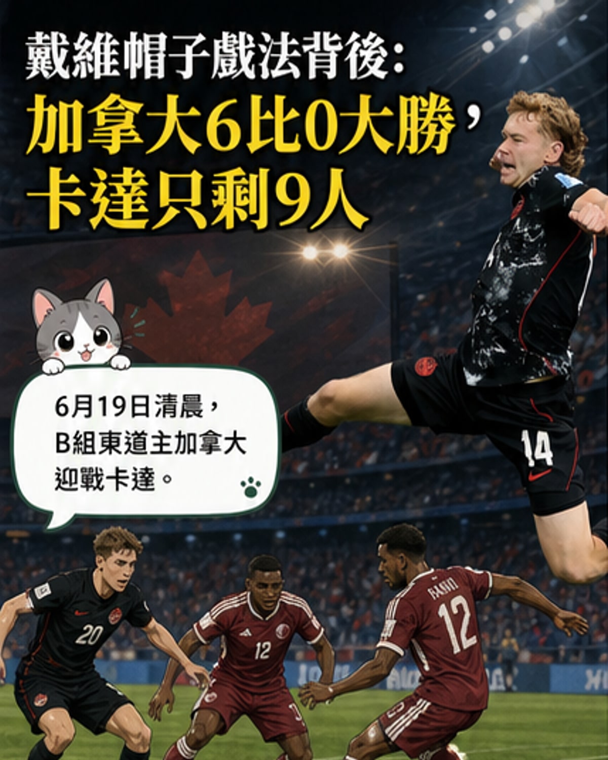 加拿大6比0大勝卡達