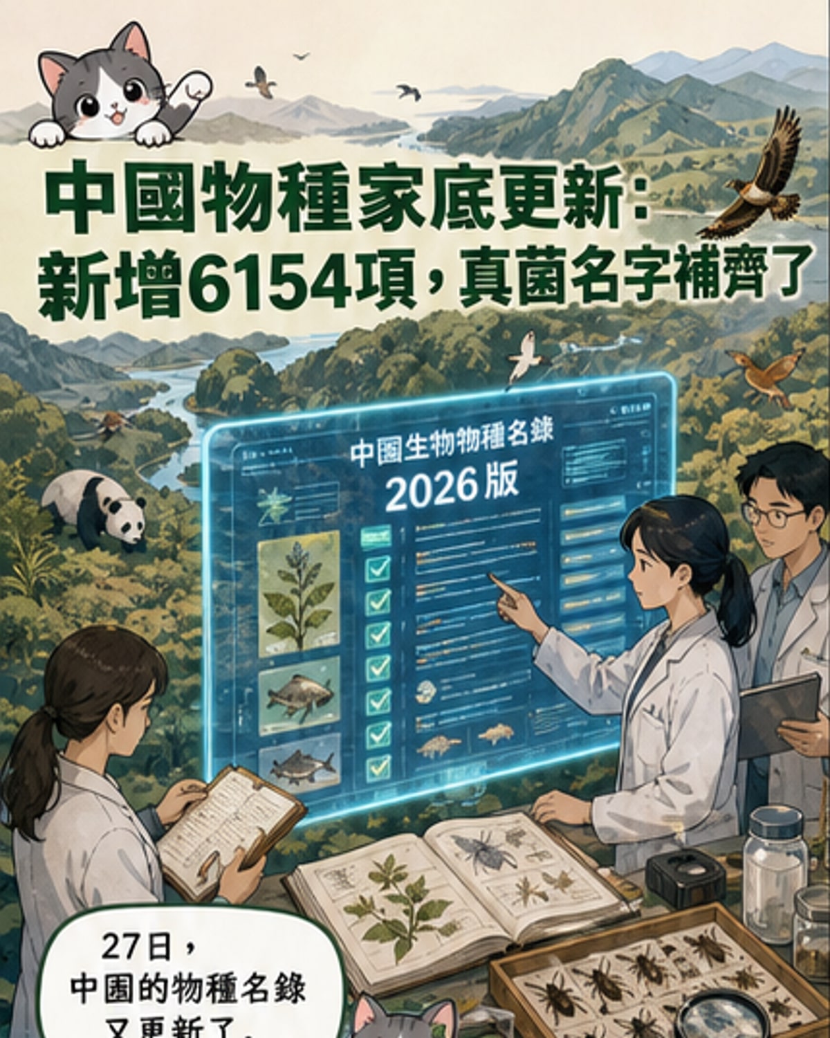 中國物種新增逾6000筆