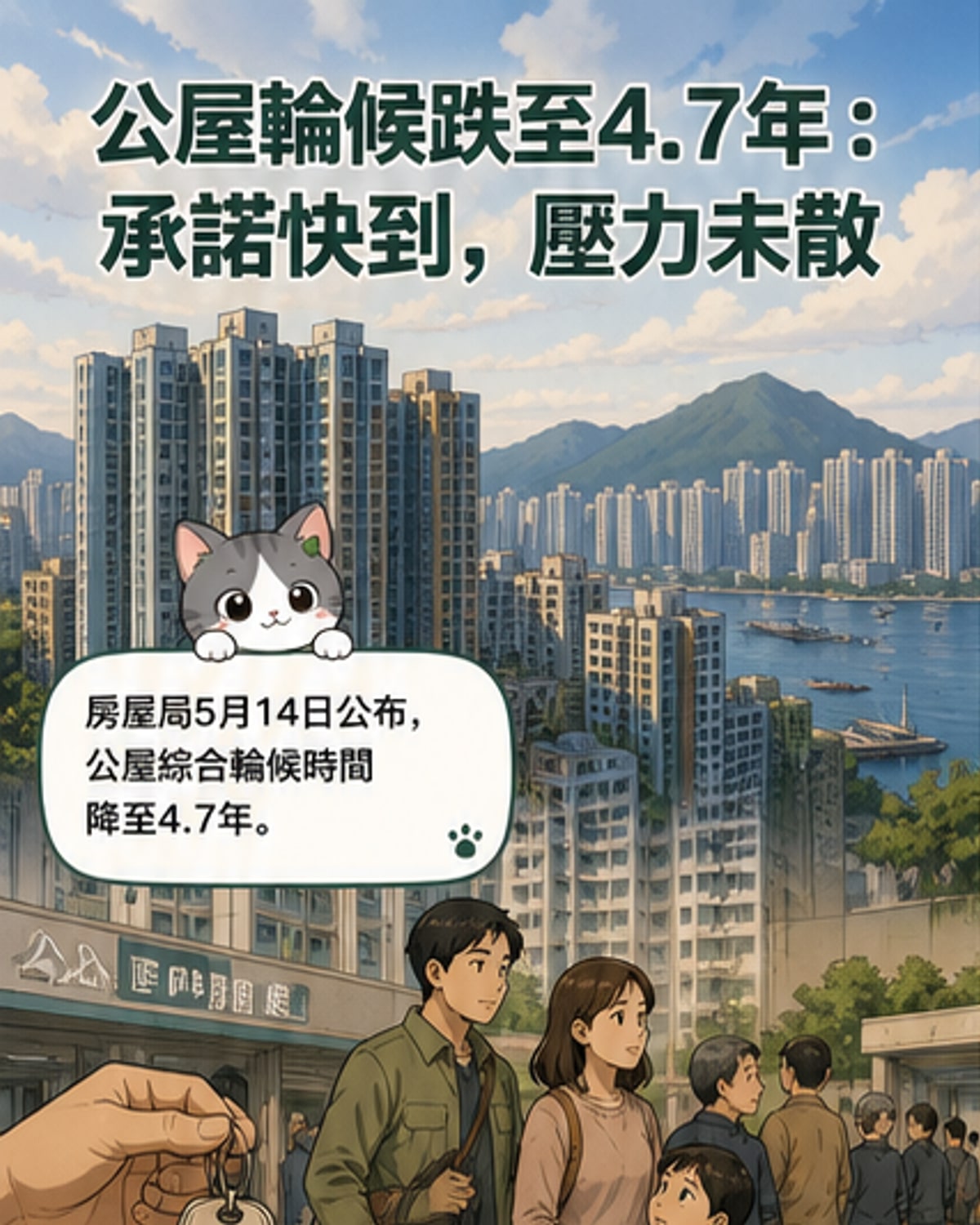 公屋輪候縮至4.7年新低