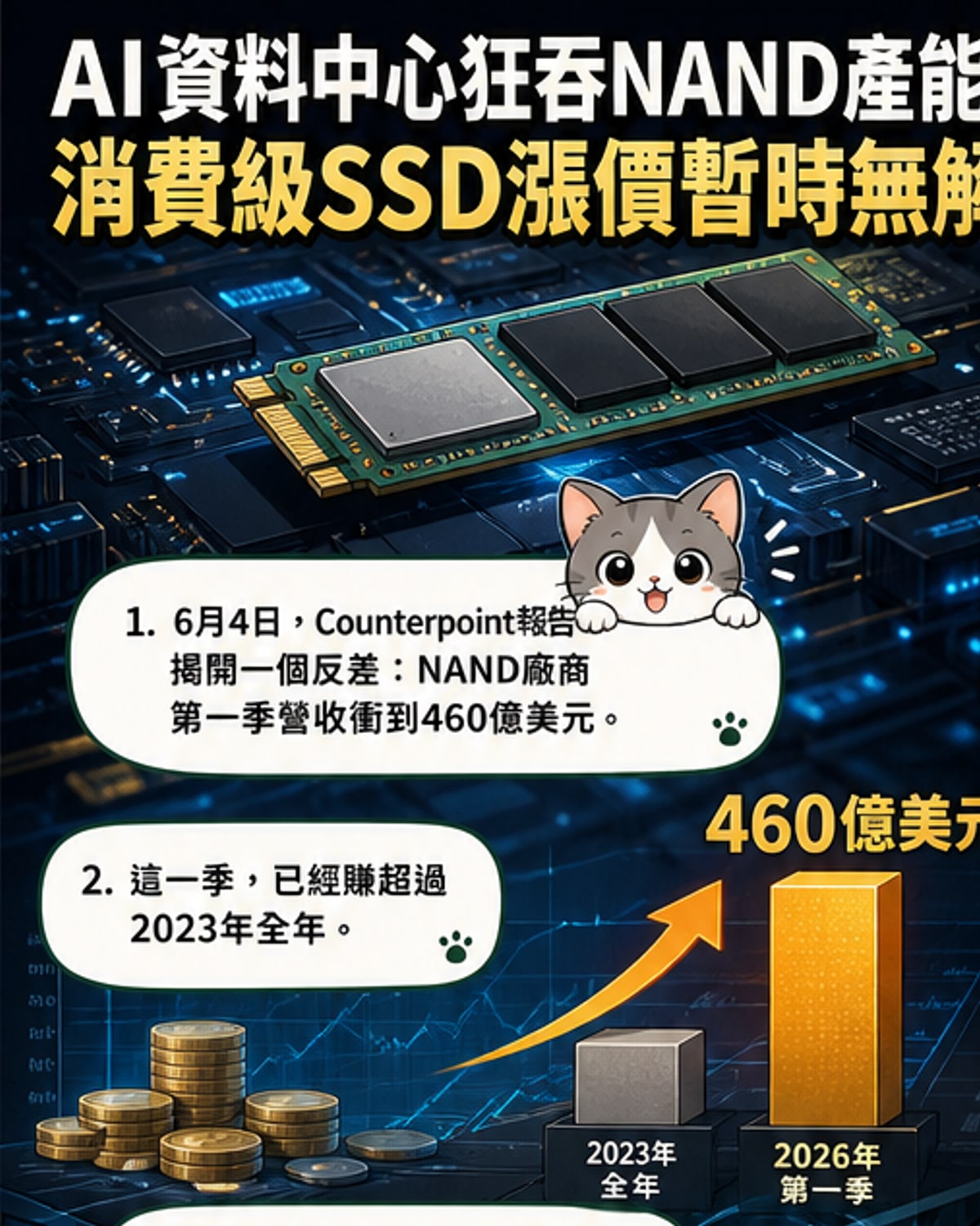 企業級SSD搶佔NAND產能