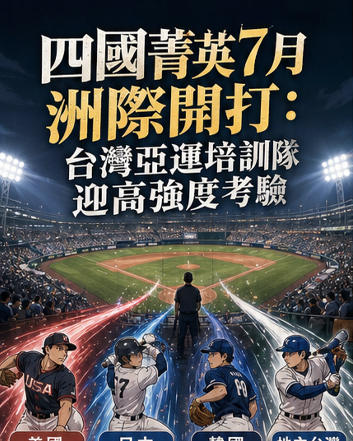 7月台中迎四國棒球菁英對抗