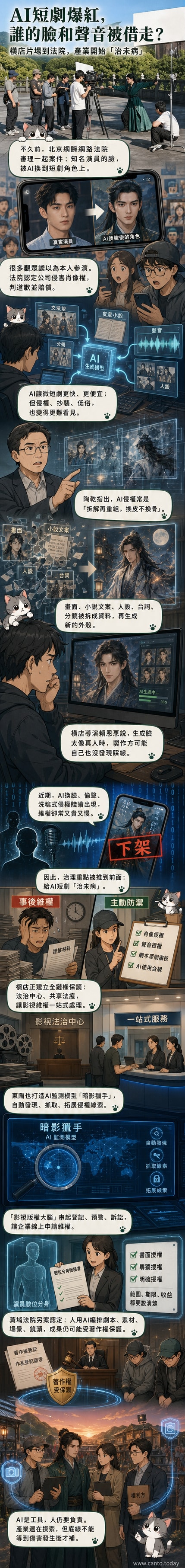 橫店影視城拍攝現場,AI技術應用於短劇製作引發版權與肖像權爭議