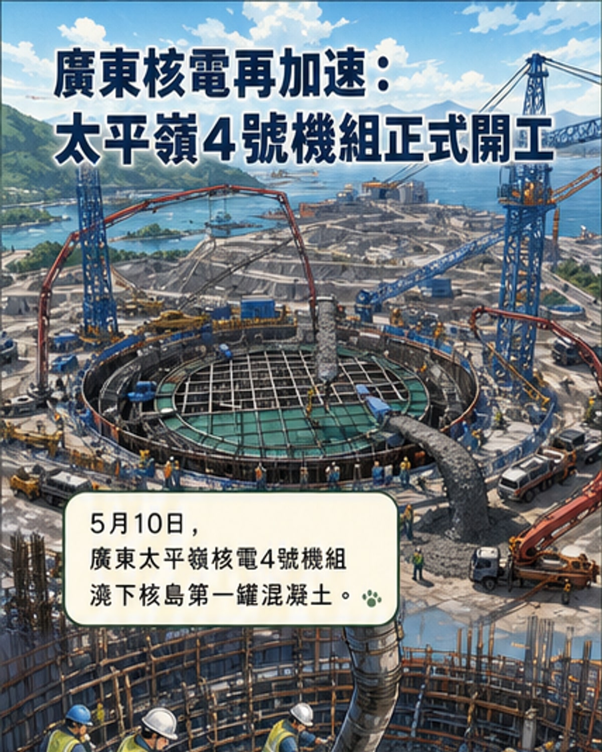 廣東再開建一座核電機組