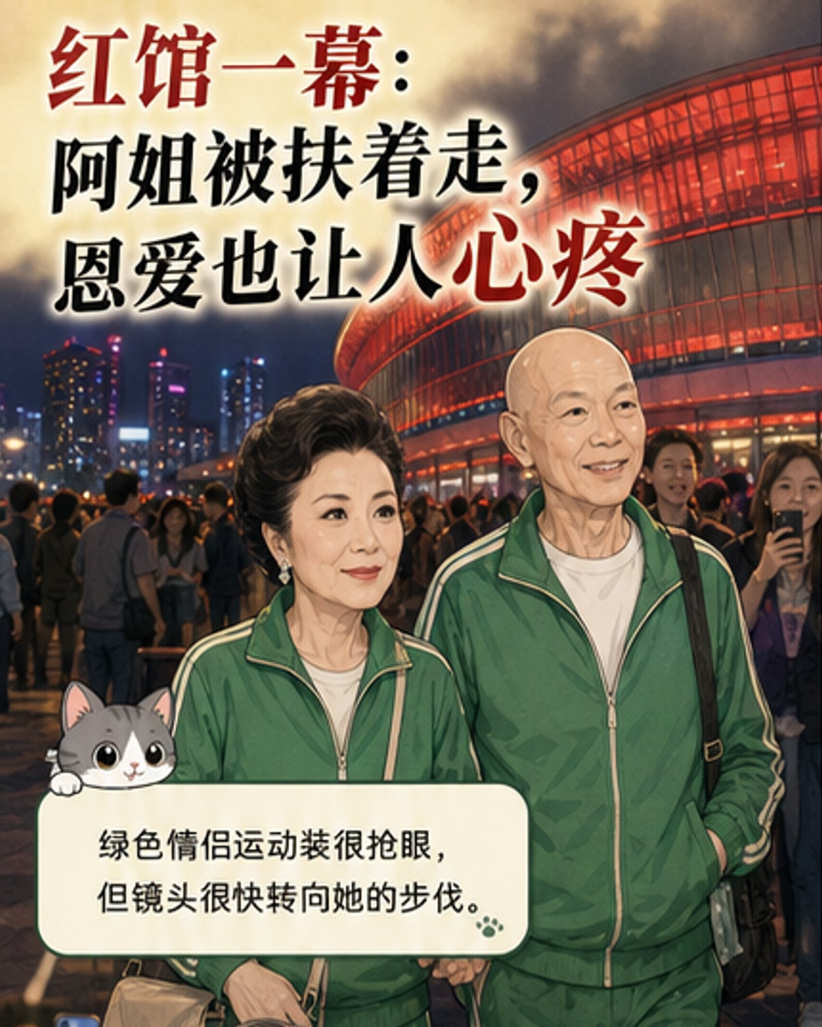 78岁汪明荃看演唱会需搀扶