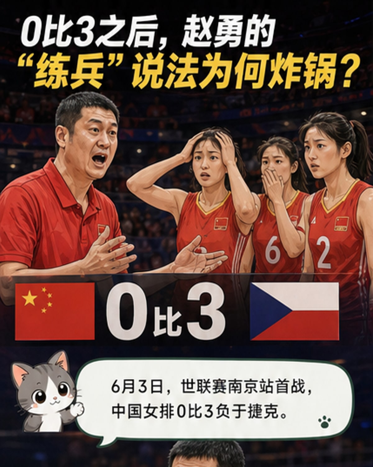 中国女排0比3不敌捷克