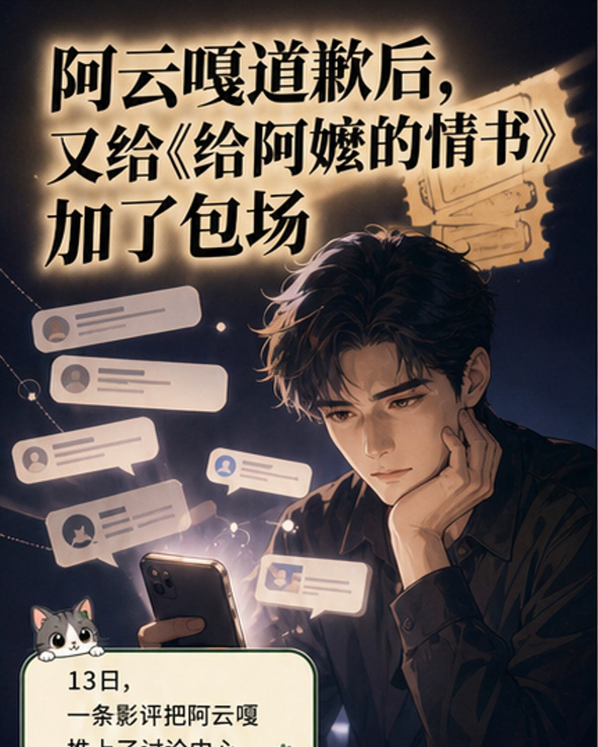 阿云嘎道歉并包场支持被质疑AI影评的电影