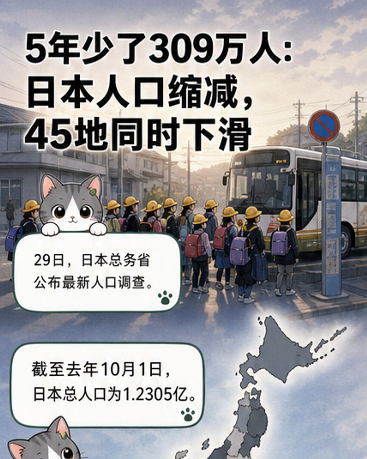 日本5年减少309万人