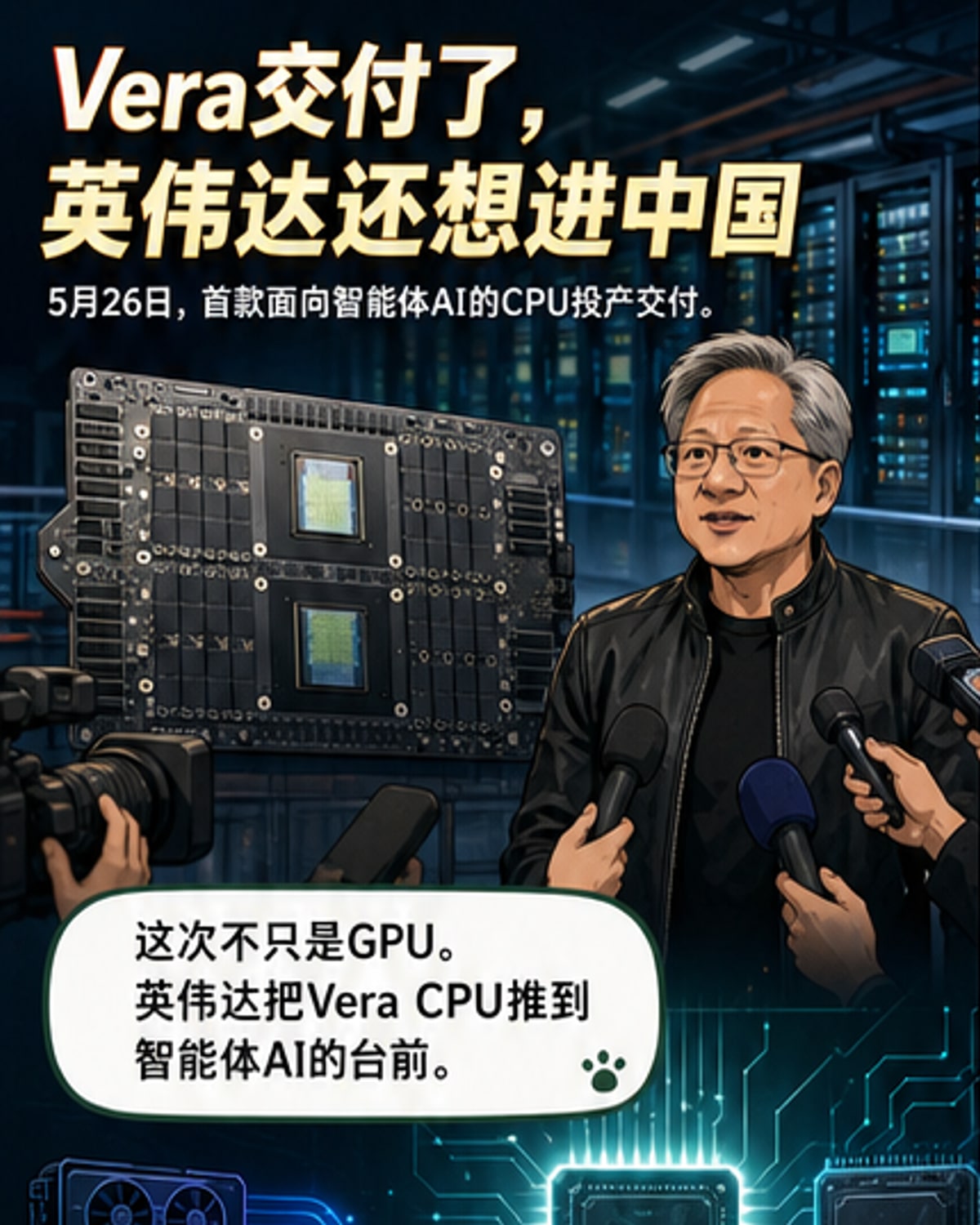 英伟达首款Vera CPU交付