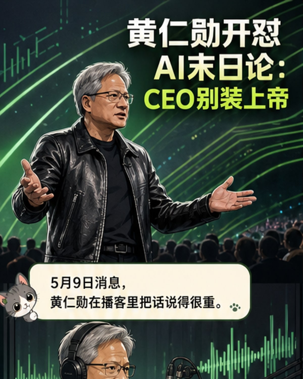 黄仁勋炮轰AI末日论：别总想当上帝
