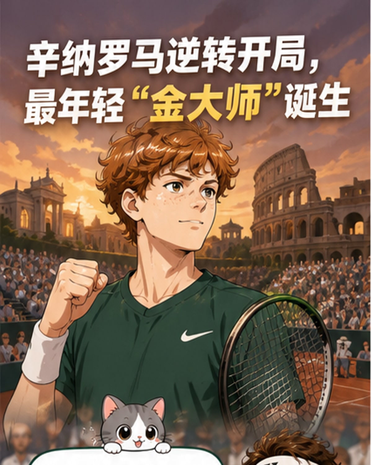 辛纳首夺罗马大师赛冠军