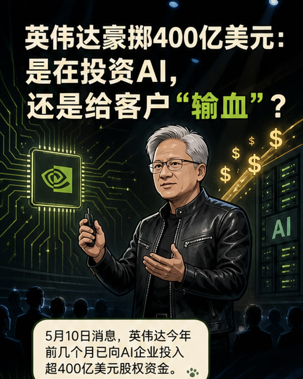 英伟达今年已投AI企业超400亿美元