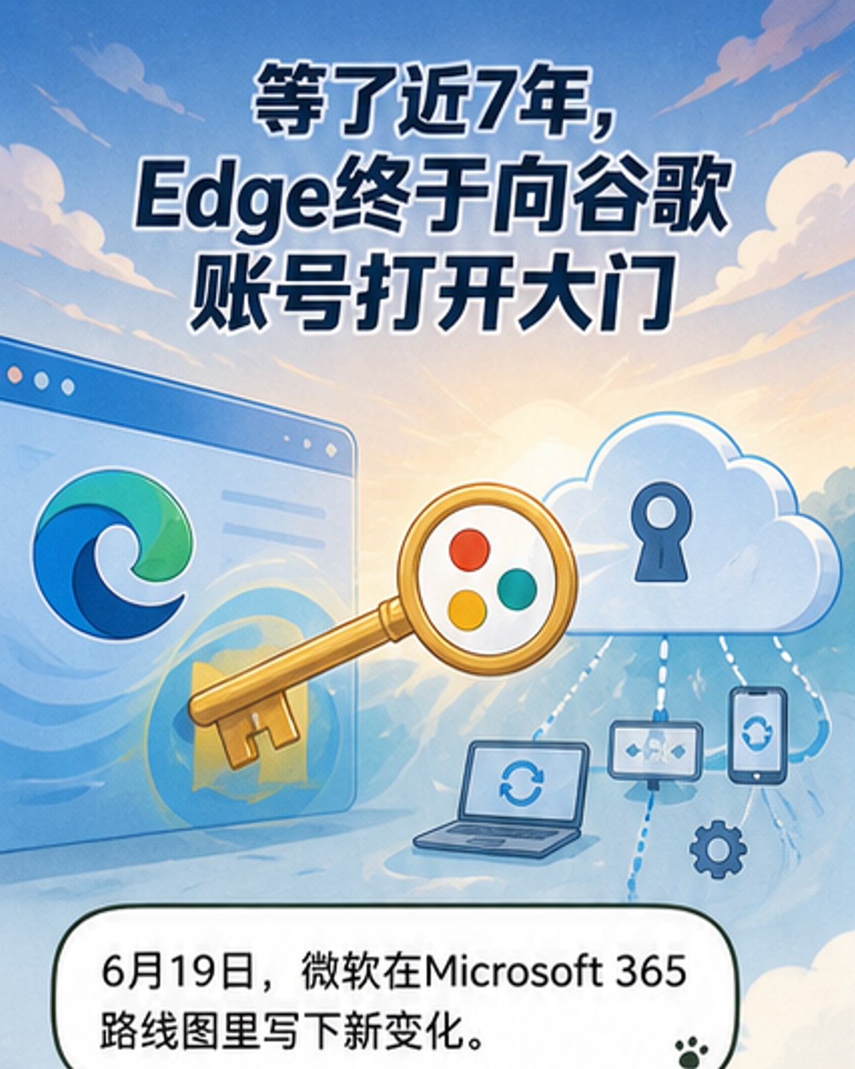 Edge浏览器界面显示谷歌账号登录选项的示意图