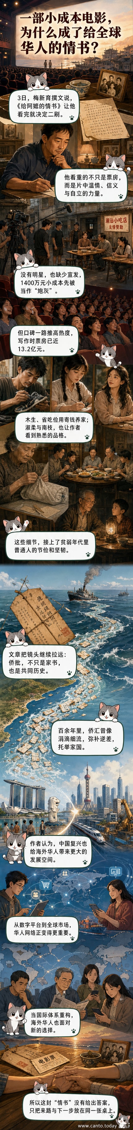 电影《给阿嬷的情书》海报,画面中一位老人坐在老式木椅上,手中握着泛黄的信纸,背景是潮汕老屋与海景,传递出温情与乡愁。