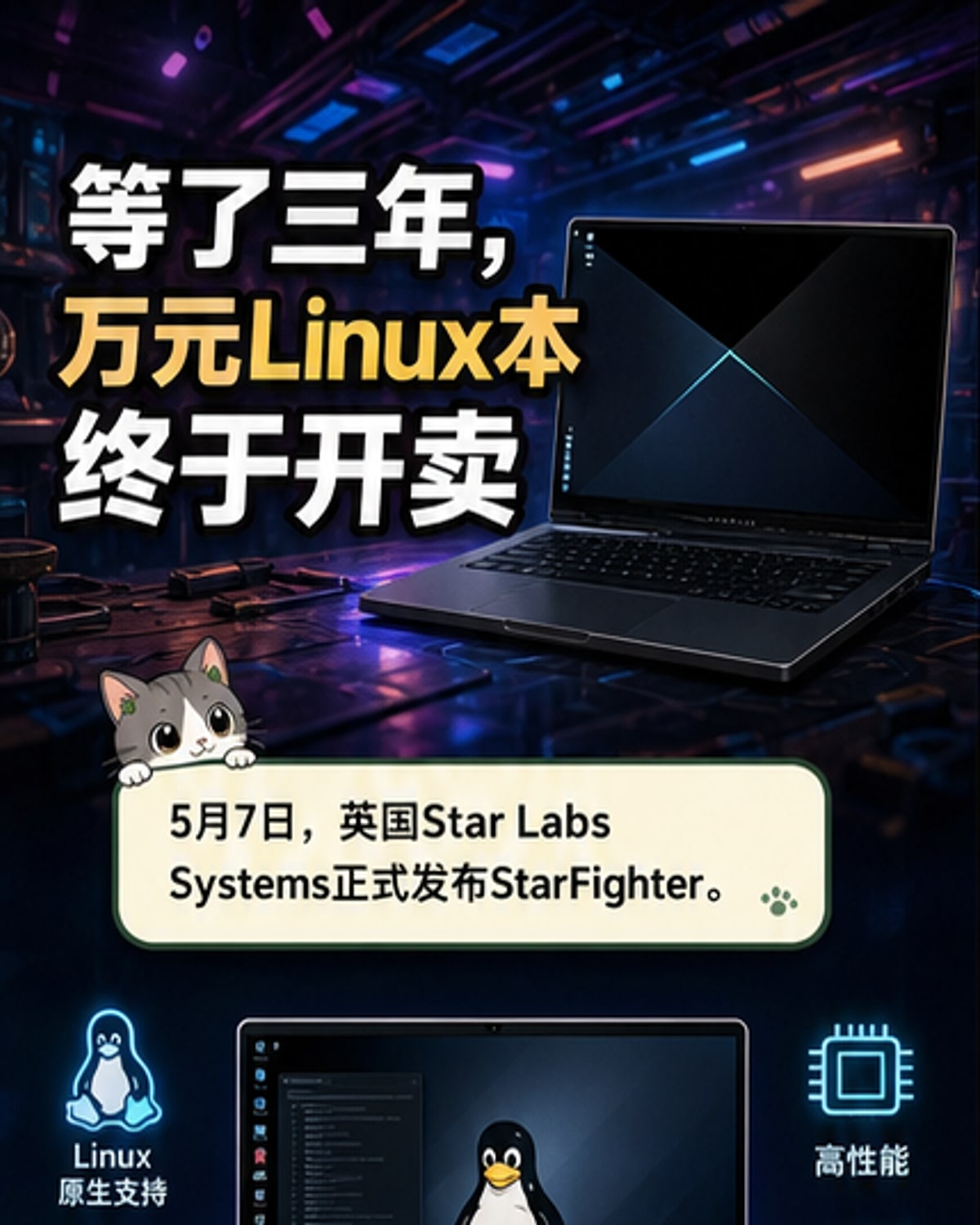 三年磨一剑!Linux笔记本终发售