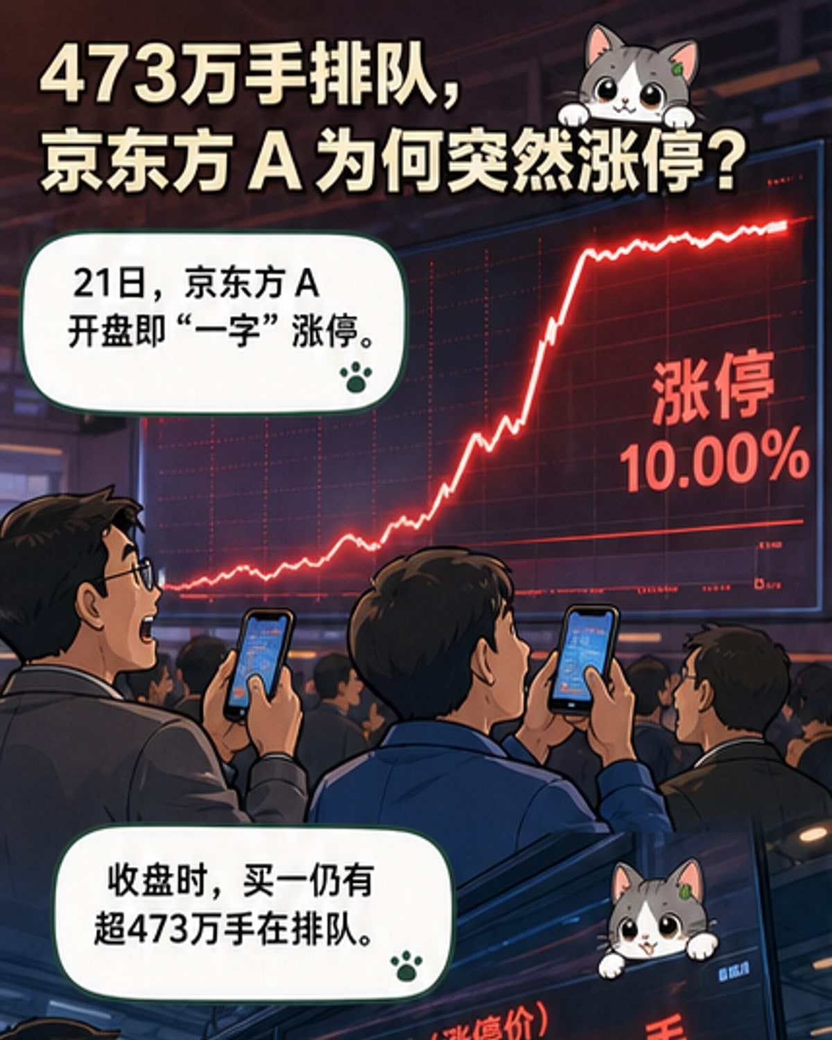 473万手买单疯抢!京东方A涨停