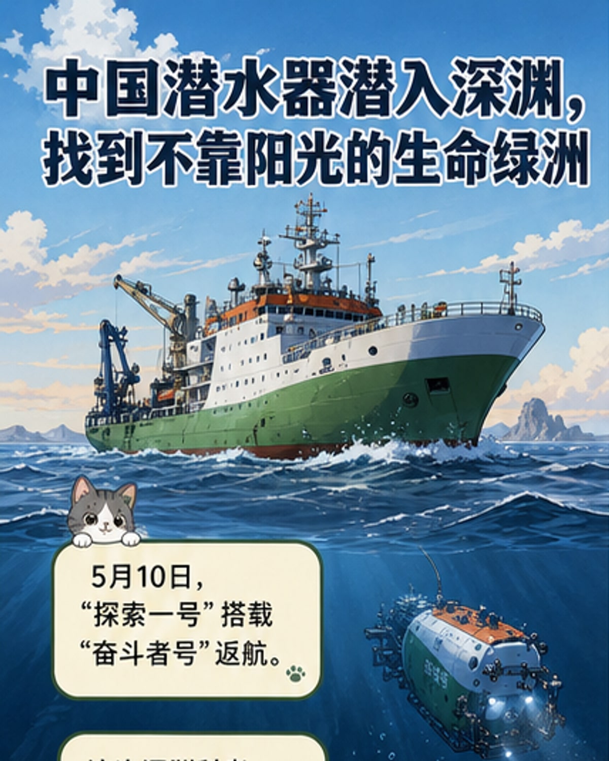 中国深潜器发现‘黑暗生命绿洲’