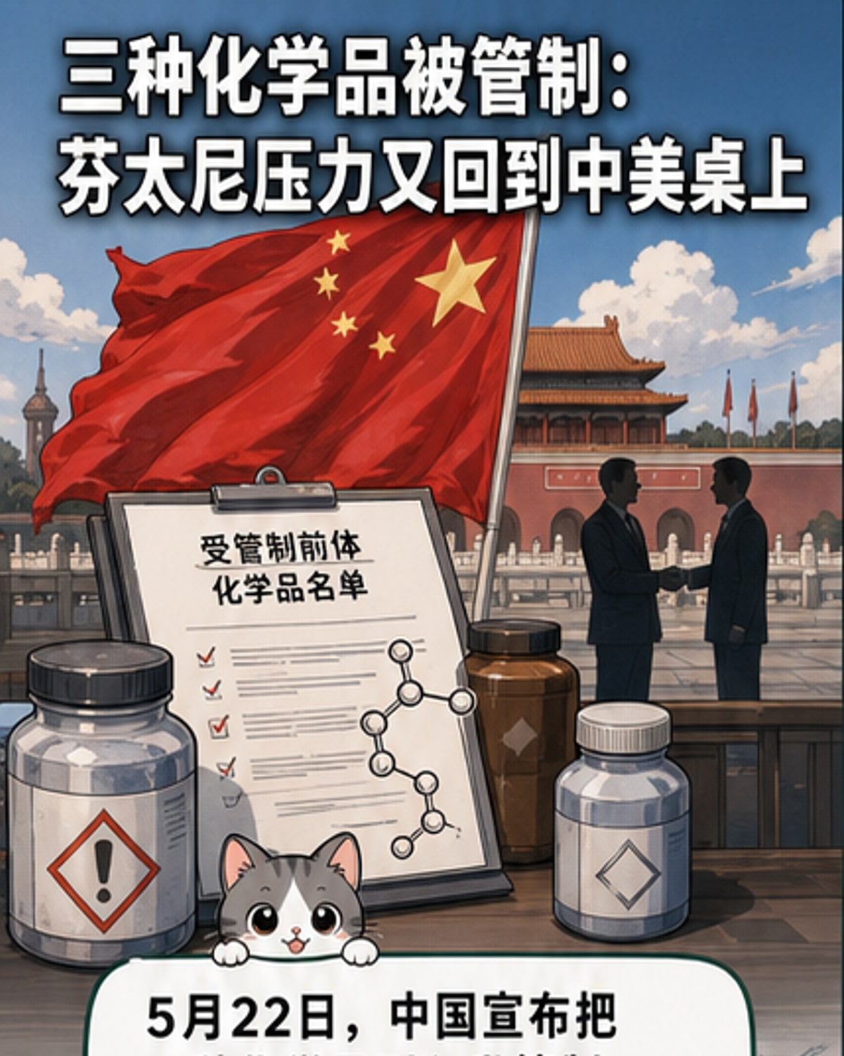 中国管制三类化学品 出口北美受限