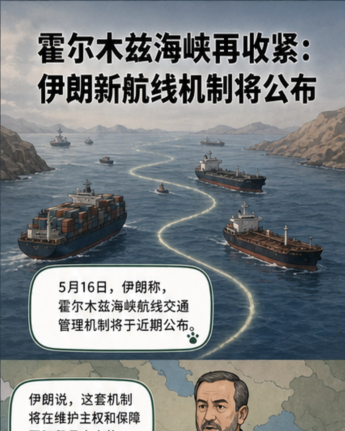 伊朗公布霍尔木兹新航线机制