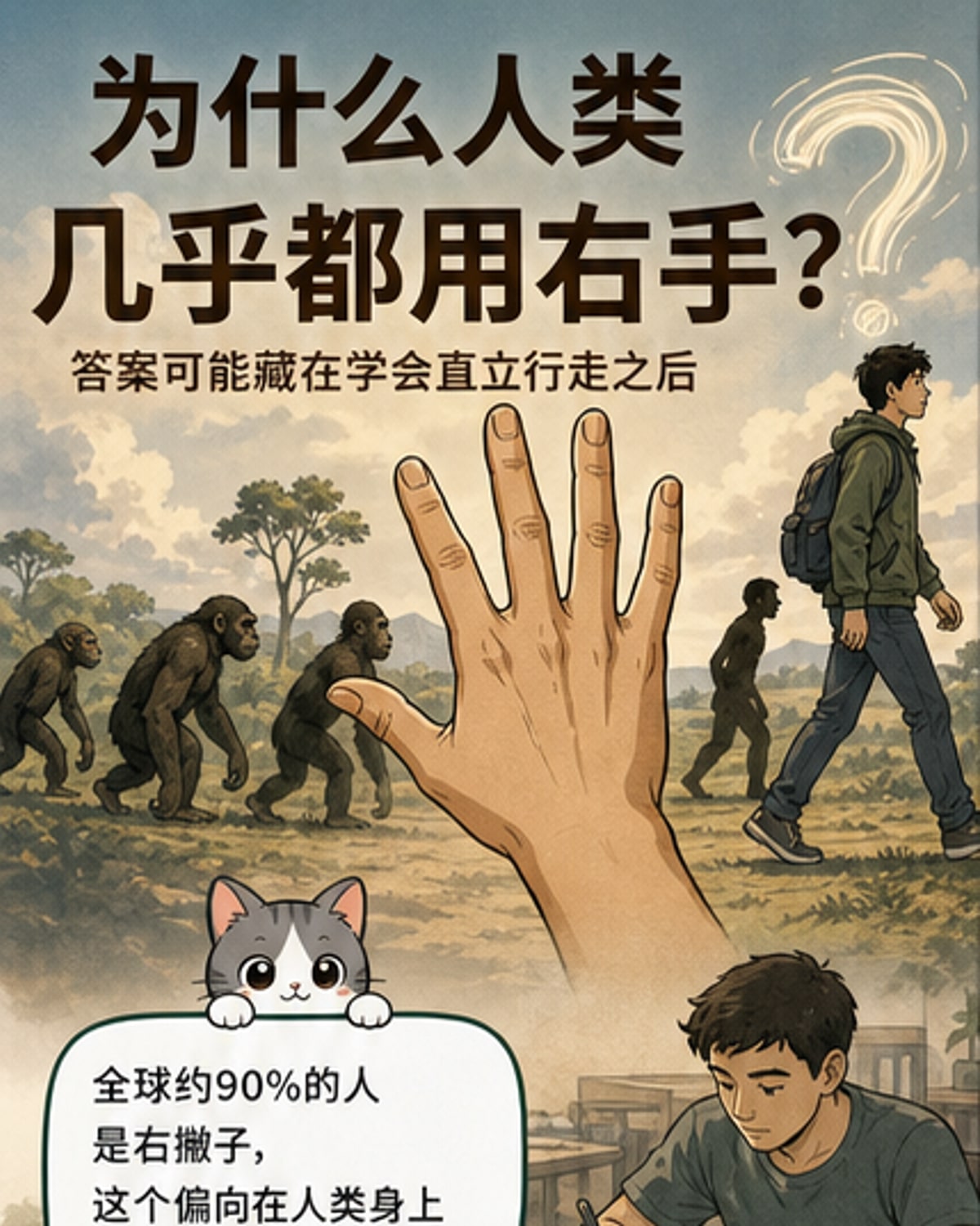 人类为何几乎都是右撇子？