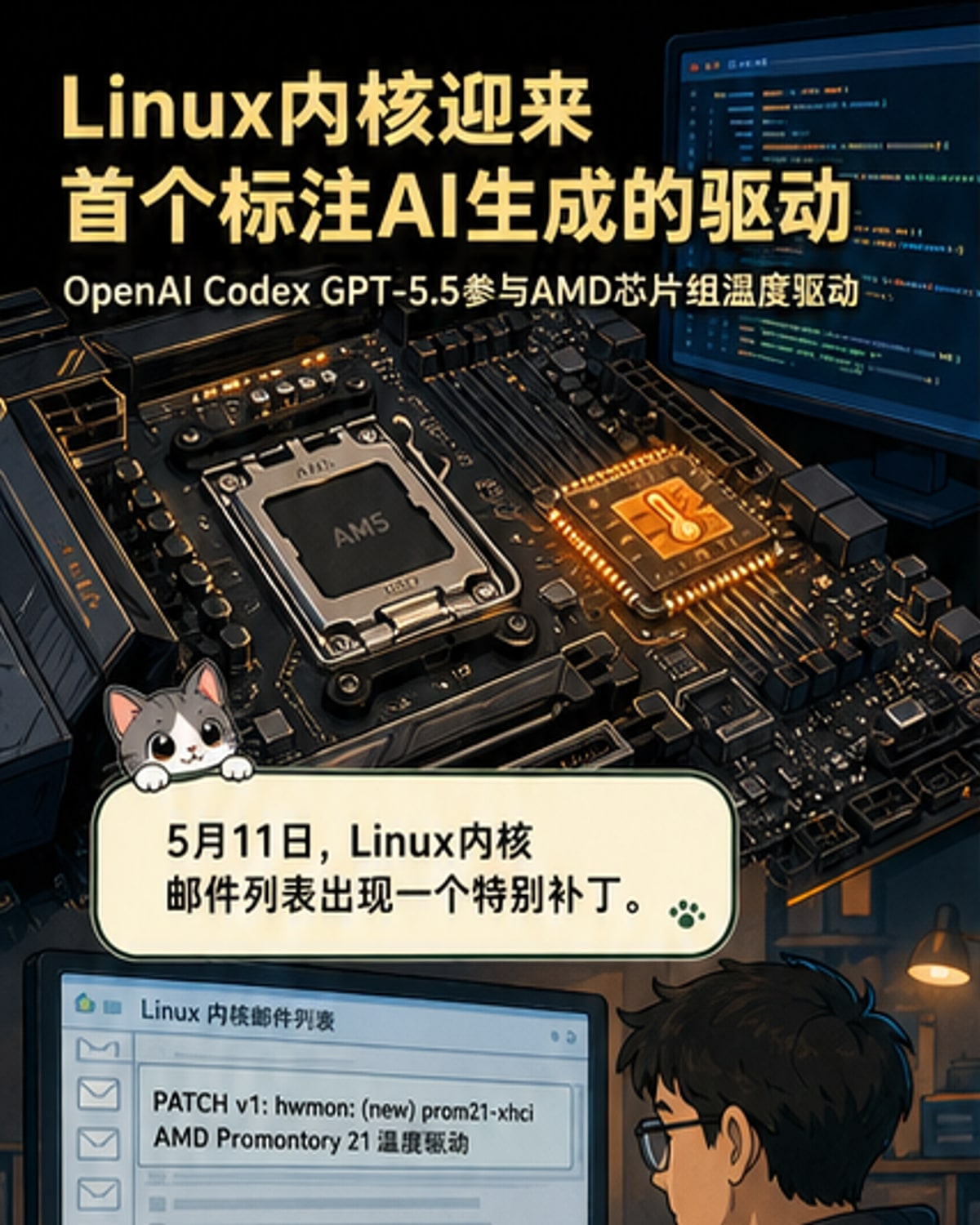 Linux内核首个AI生成驱动上线