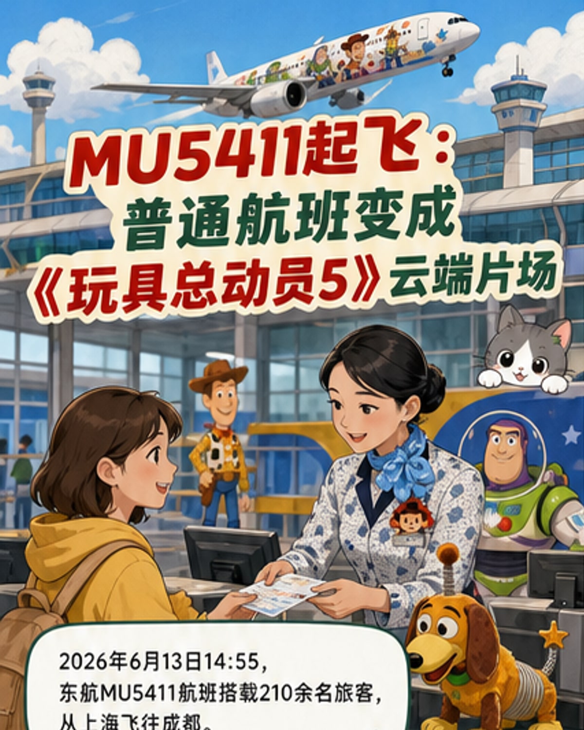 《玩具总动员5》主题航班起飞