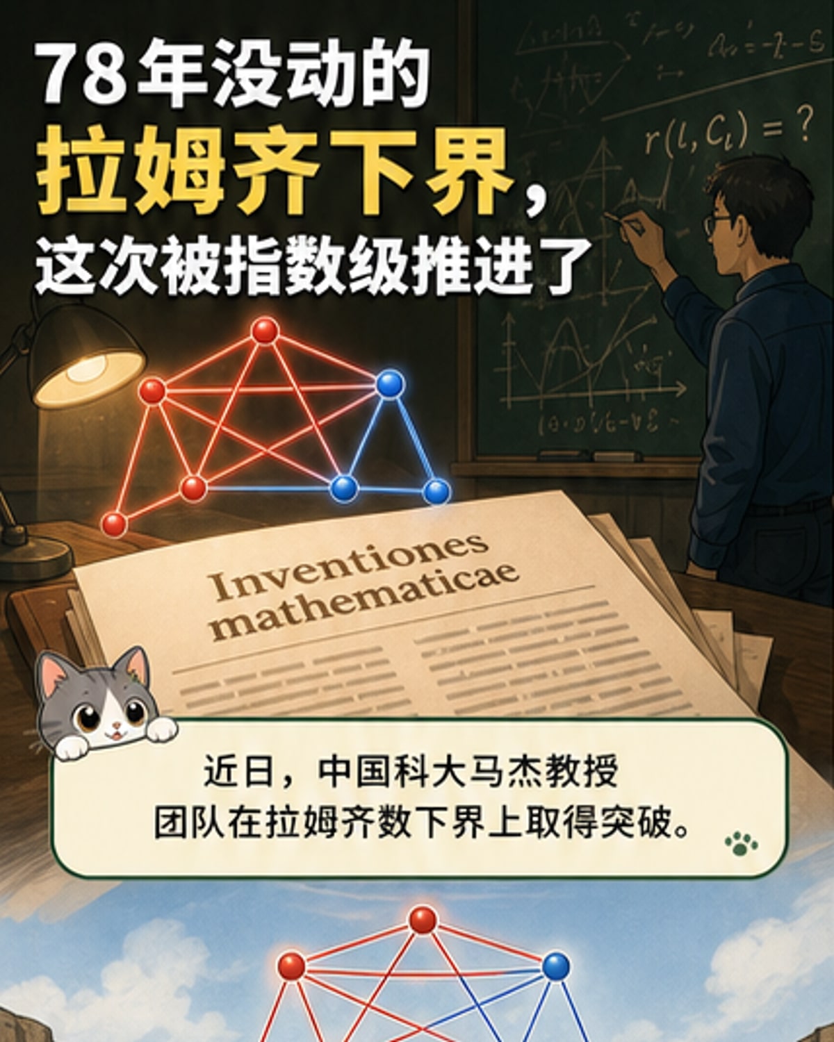 拉姆齐数下界实现78年来首次突破