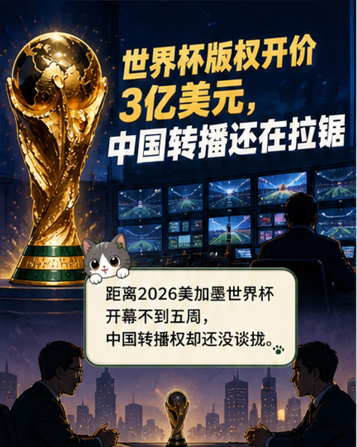 世界杯转播权谈判僵持不下