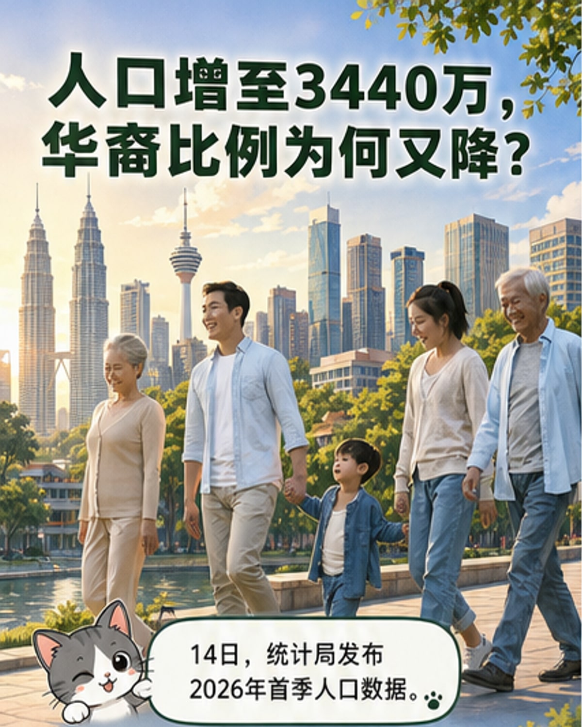 馬來西亞首季人口3440萬 華裔比例再跌