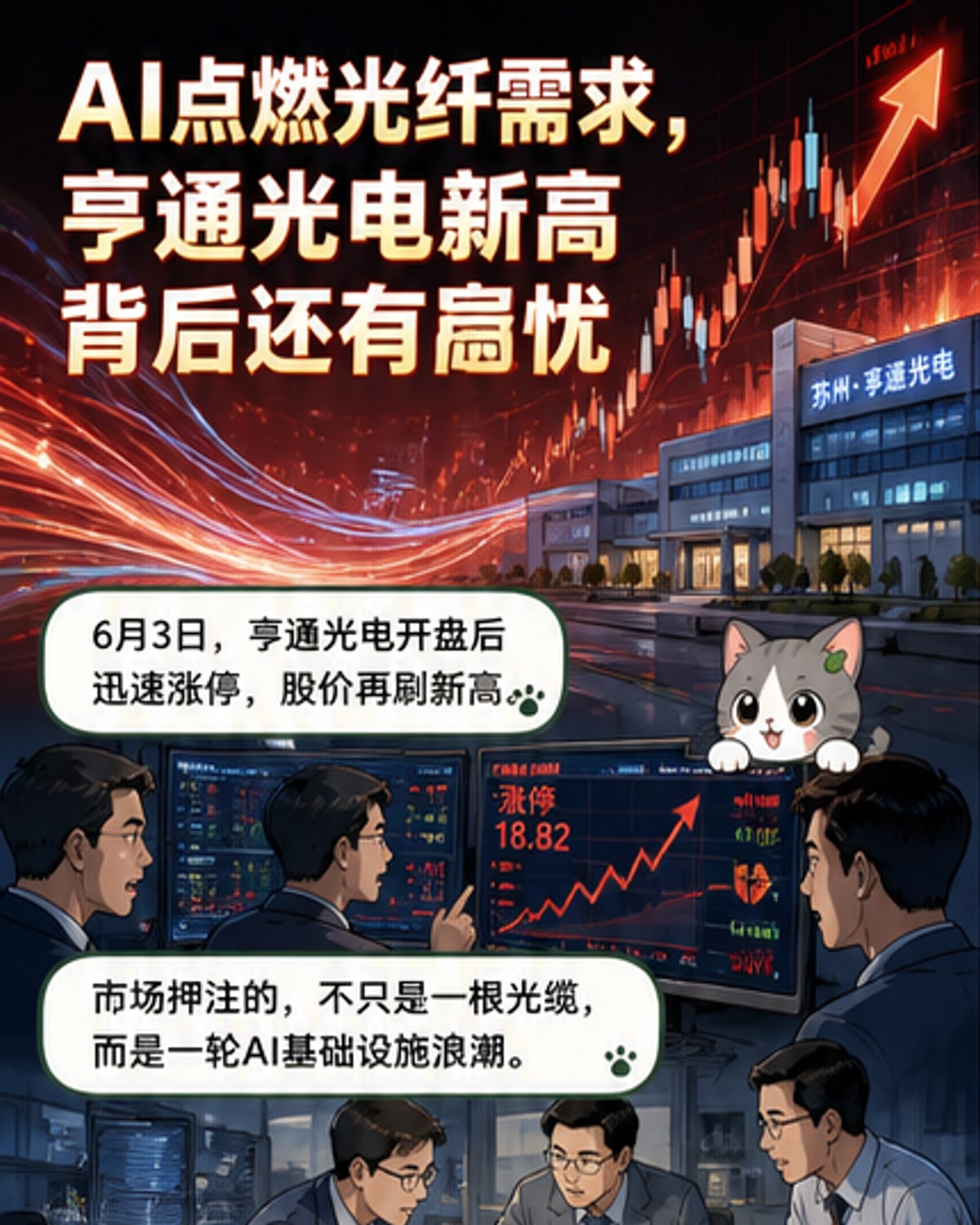 亨通光电股价新高,AI拉动光纤需求