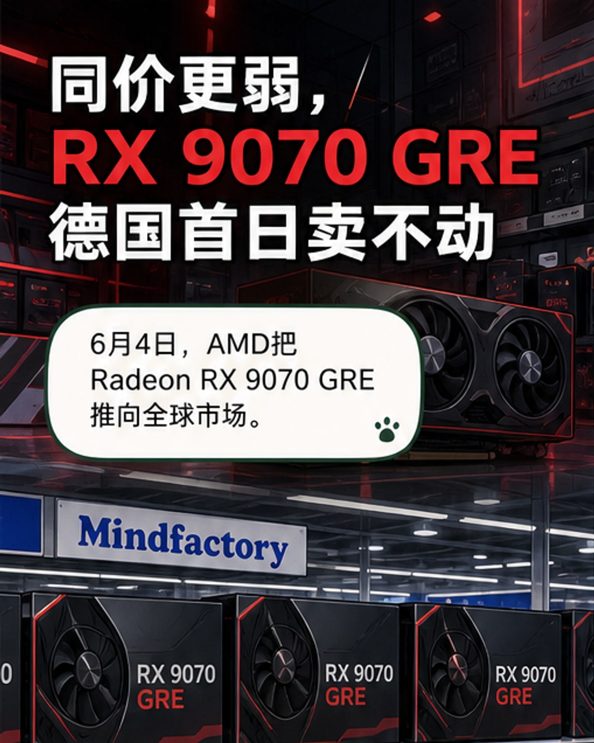 RX 9070 GRE德国首发销量挂零