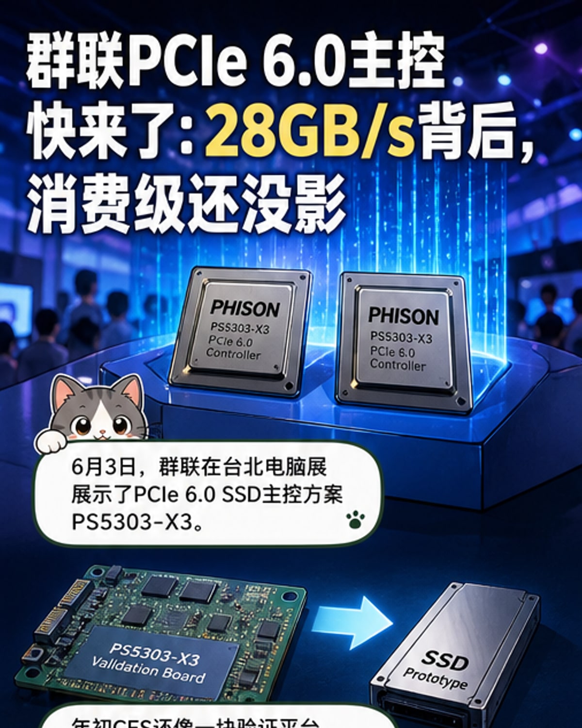 群联PCIe 6.0主控突破28GB/s
