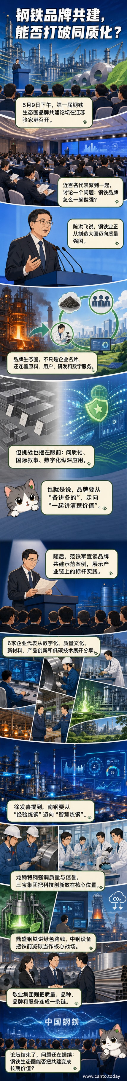 第一届钢铁生态圈品牌共建论坛现场,多位企业代表与行业专家出席