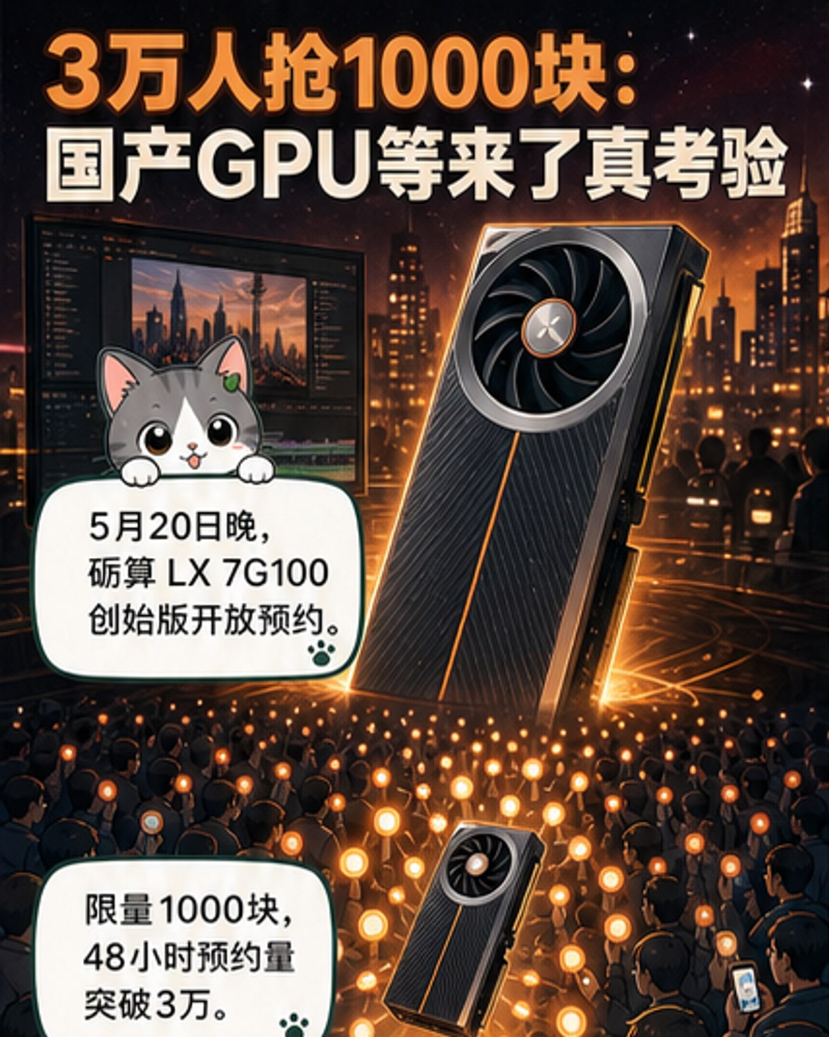 国产自研显卡LX 7G100首发售罄
