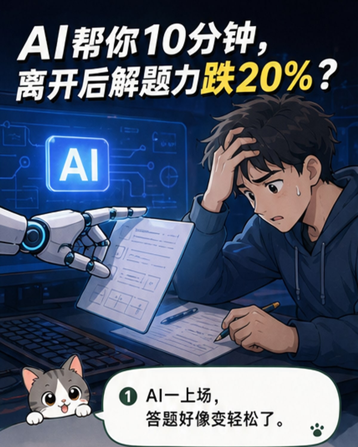 用AI十分钟,解题力降20%
