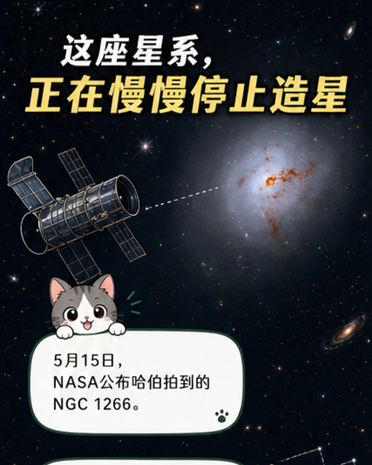 哈伯望远镜捕捉到正在变形的星系