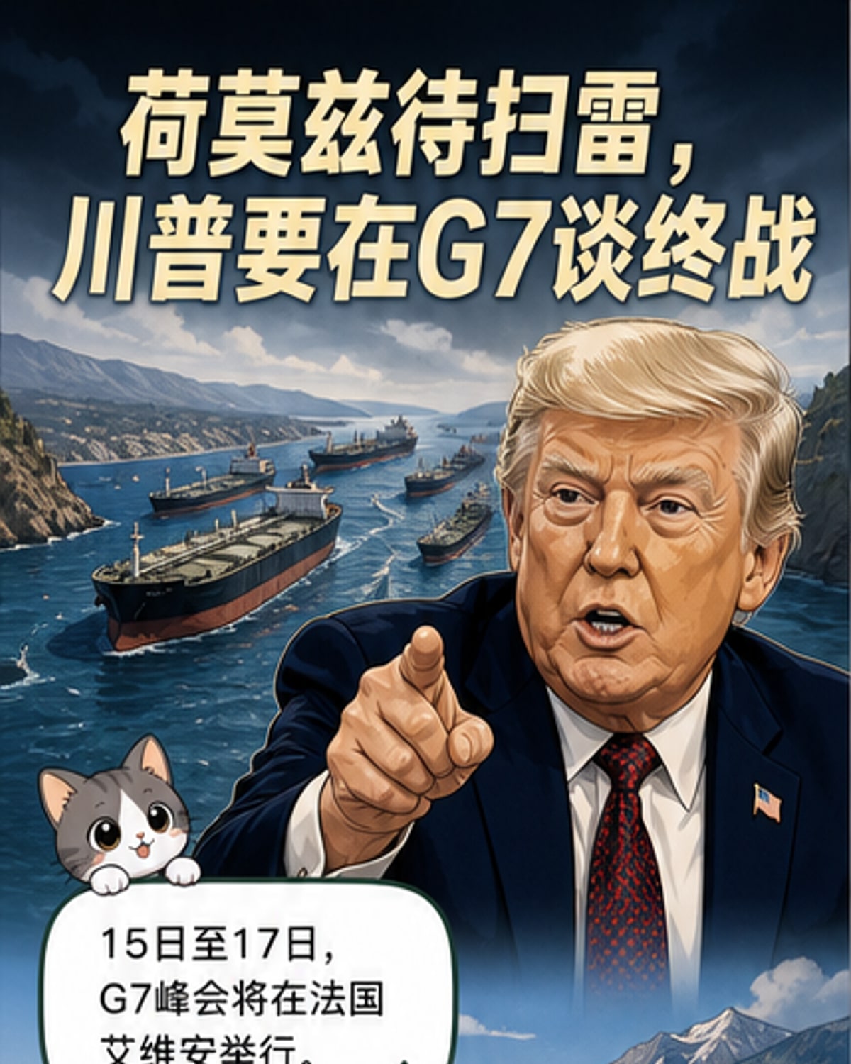川普G7聚焦伊朗與荷莫茲海峽