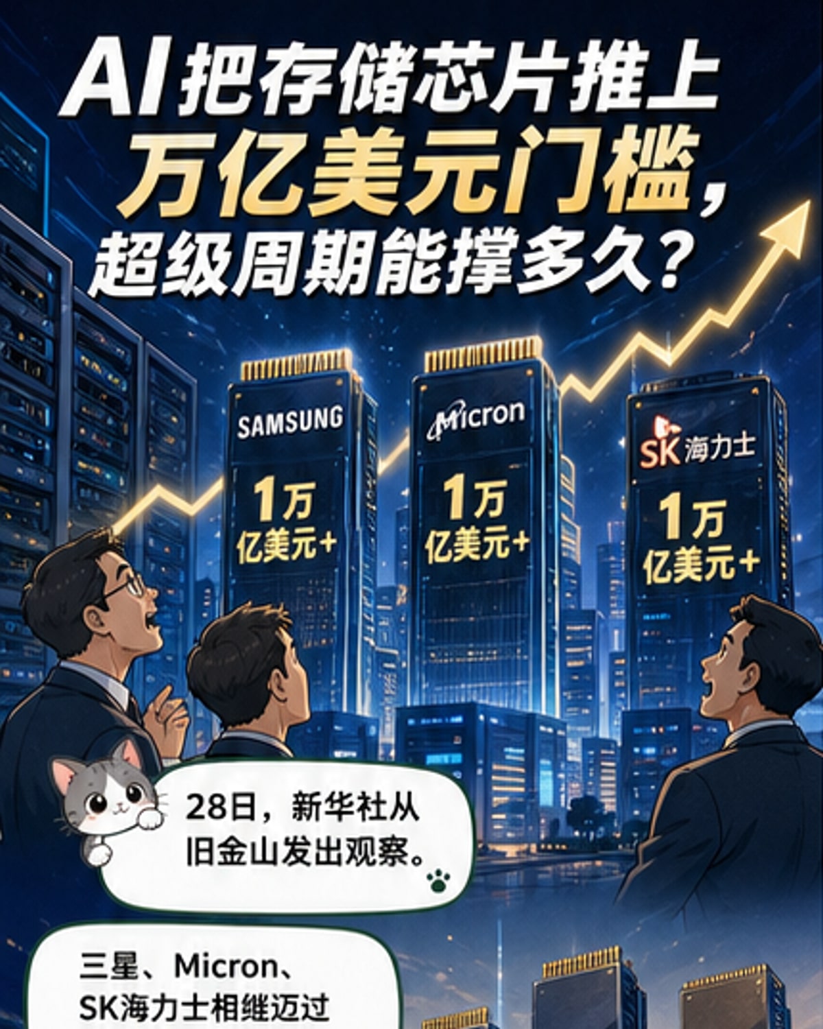 存储芯片三巨头迈入万亿美元时代