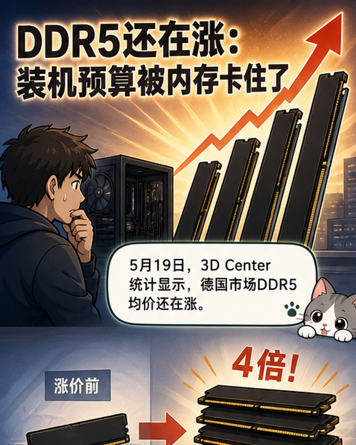 DDR5内存价格暴涨414%