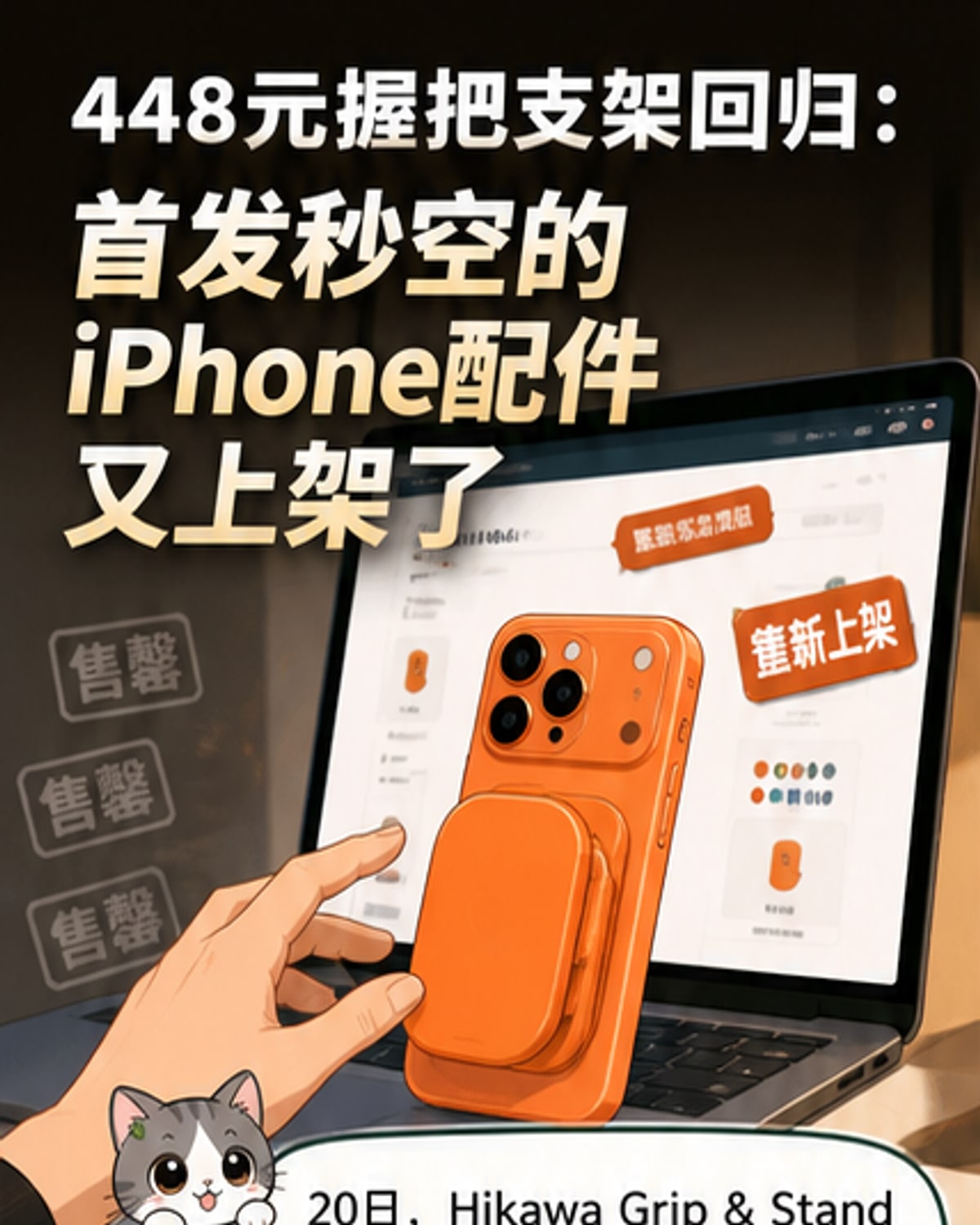 苹果448元绝版握把支架回归