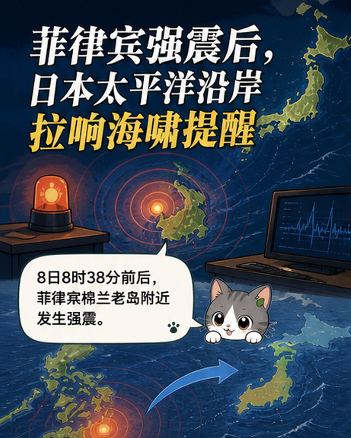 菲律宾强震引发日本小笠原海啸