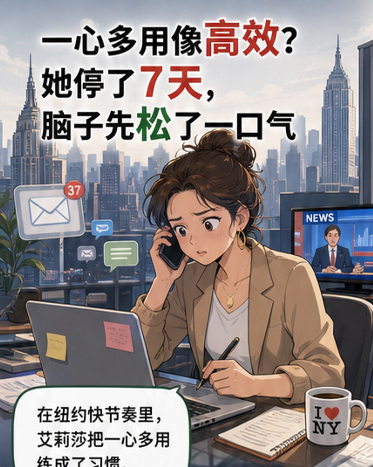 停止一心多用七天后，她大脑变了