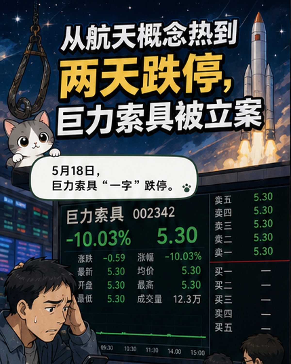 巨力索具两日跌停背后：商业航天光环破灭