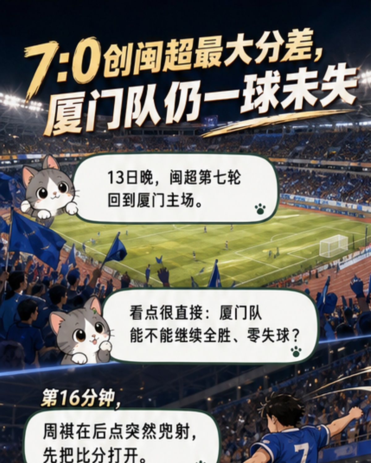 厦门队7战全胜零失球
