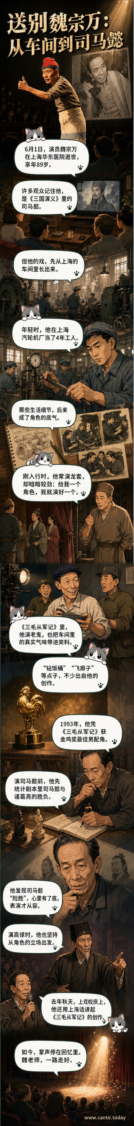 黑白照片中,魏宗万身穿戏服饰演司马懿,神情深沉,背景为古战场布景。