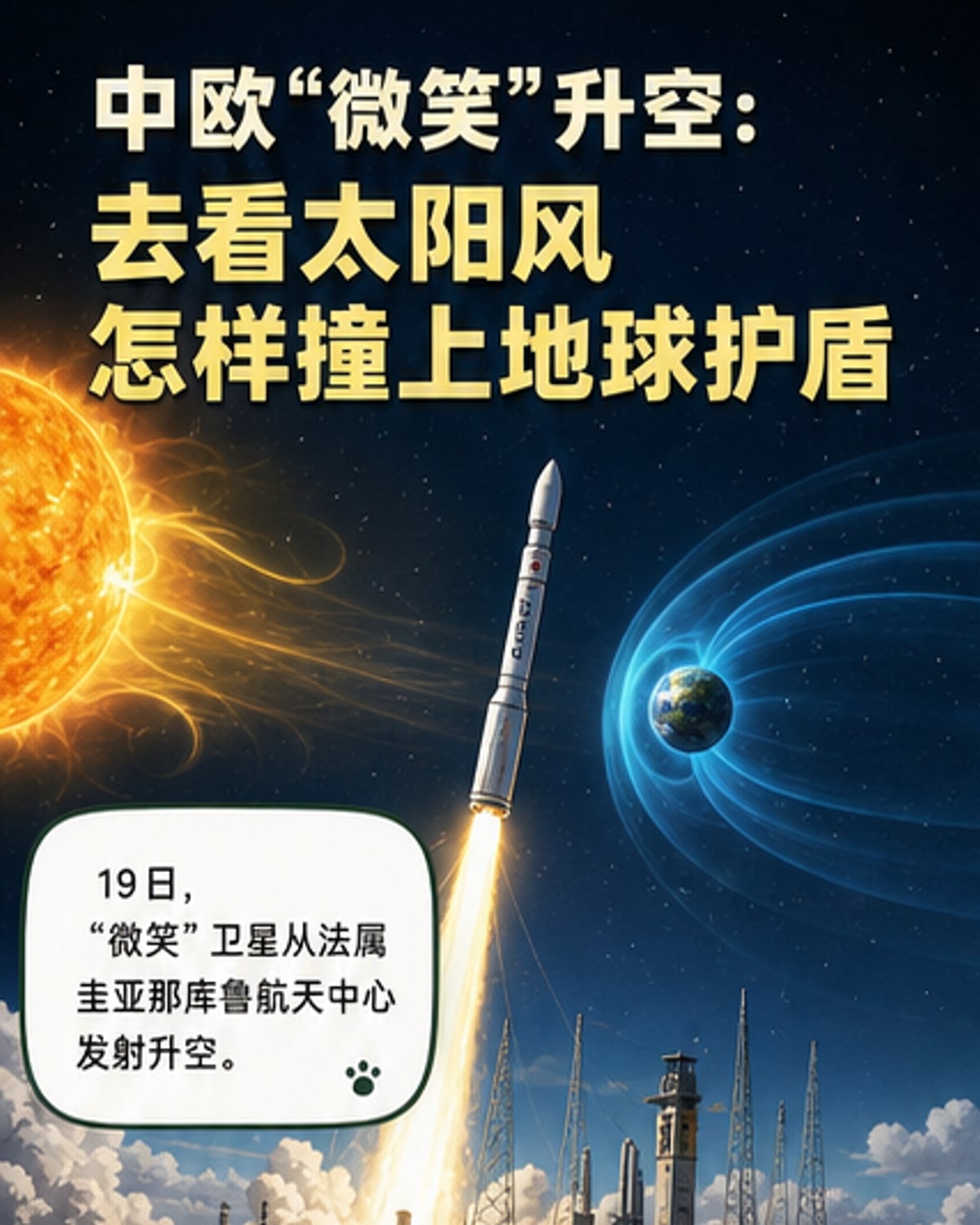 中欧联合研制“微笑”卫星升空