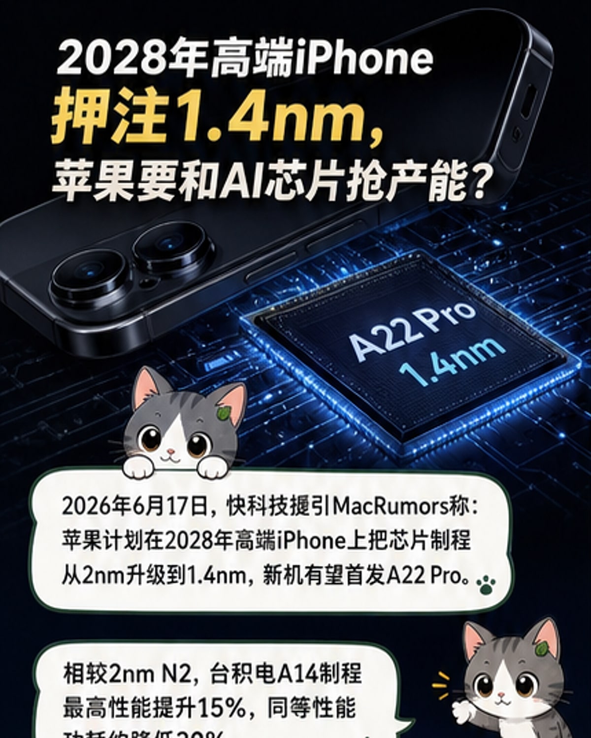 iPhone将首发1.4nm芯片