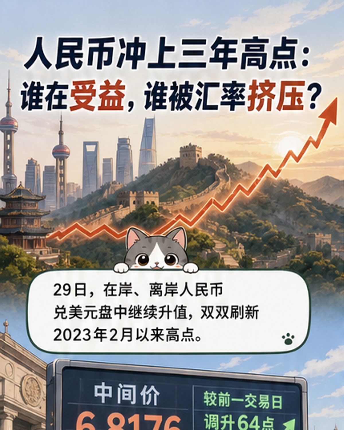 人民币升破6.8，创三年新高