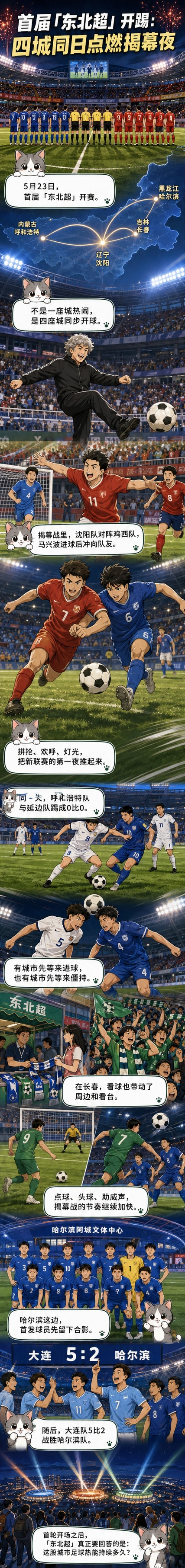 沈阳铁西体育场内，球员列队准备首届东北超揭幕战，米卢站在中央准备开球