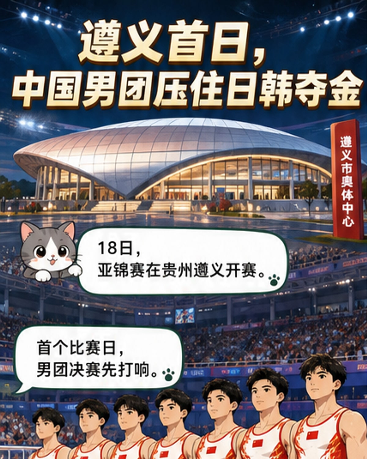 中国队夺体操亚锦赛男团金牌